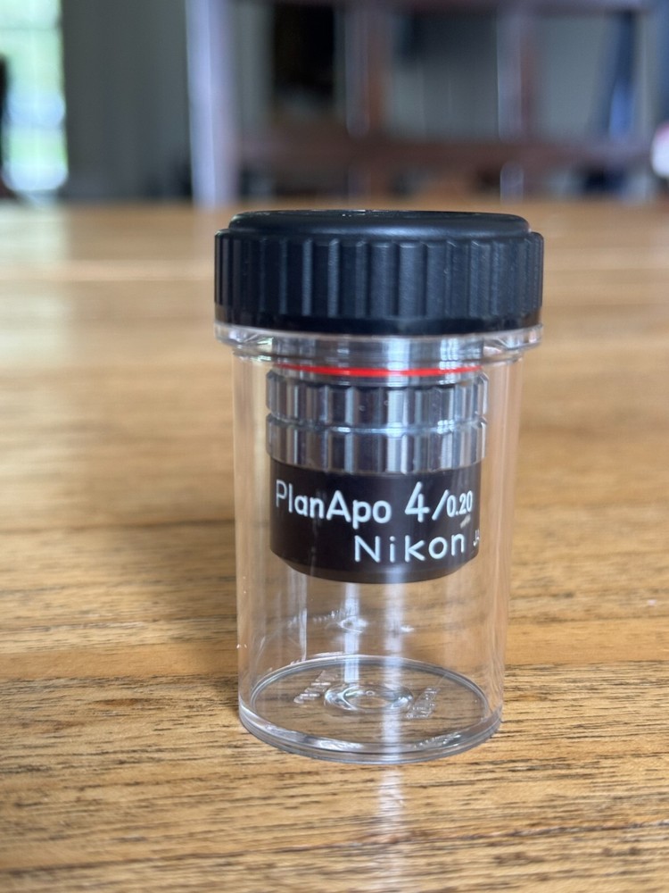 Nikon PlanApo 4X/0.20 160/- Microscope Objective; Excellent Condition