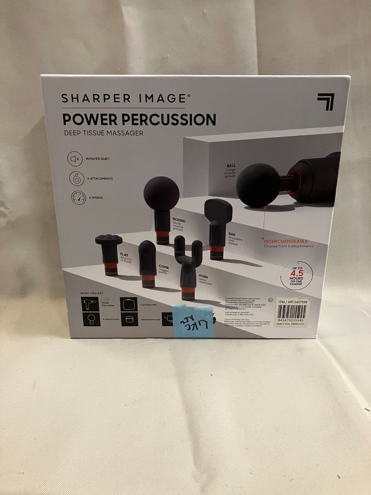 Sharper Image Power Percussion Deep Tissue Massager 6 Attachments