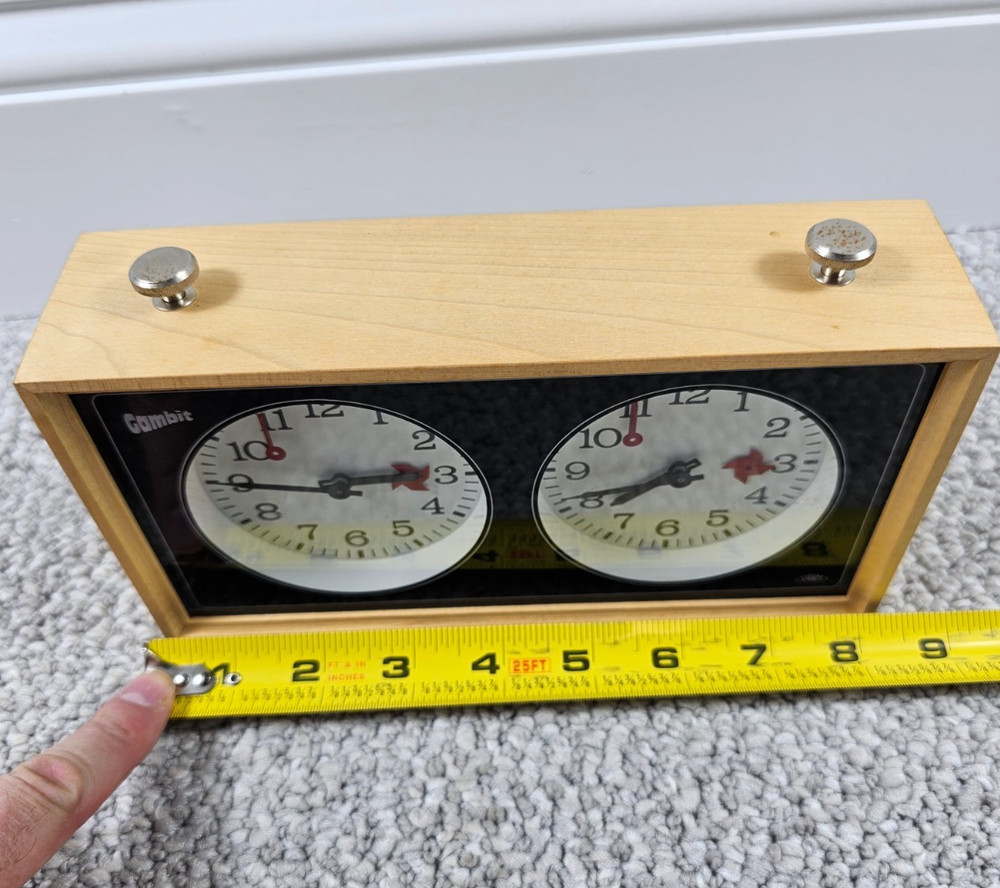 Vintage Gambit Prim Mechanical Wood Chess Clock *READ