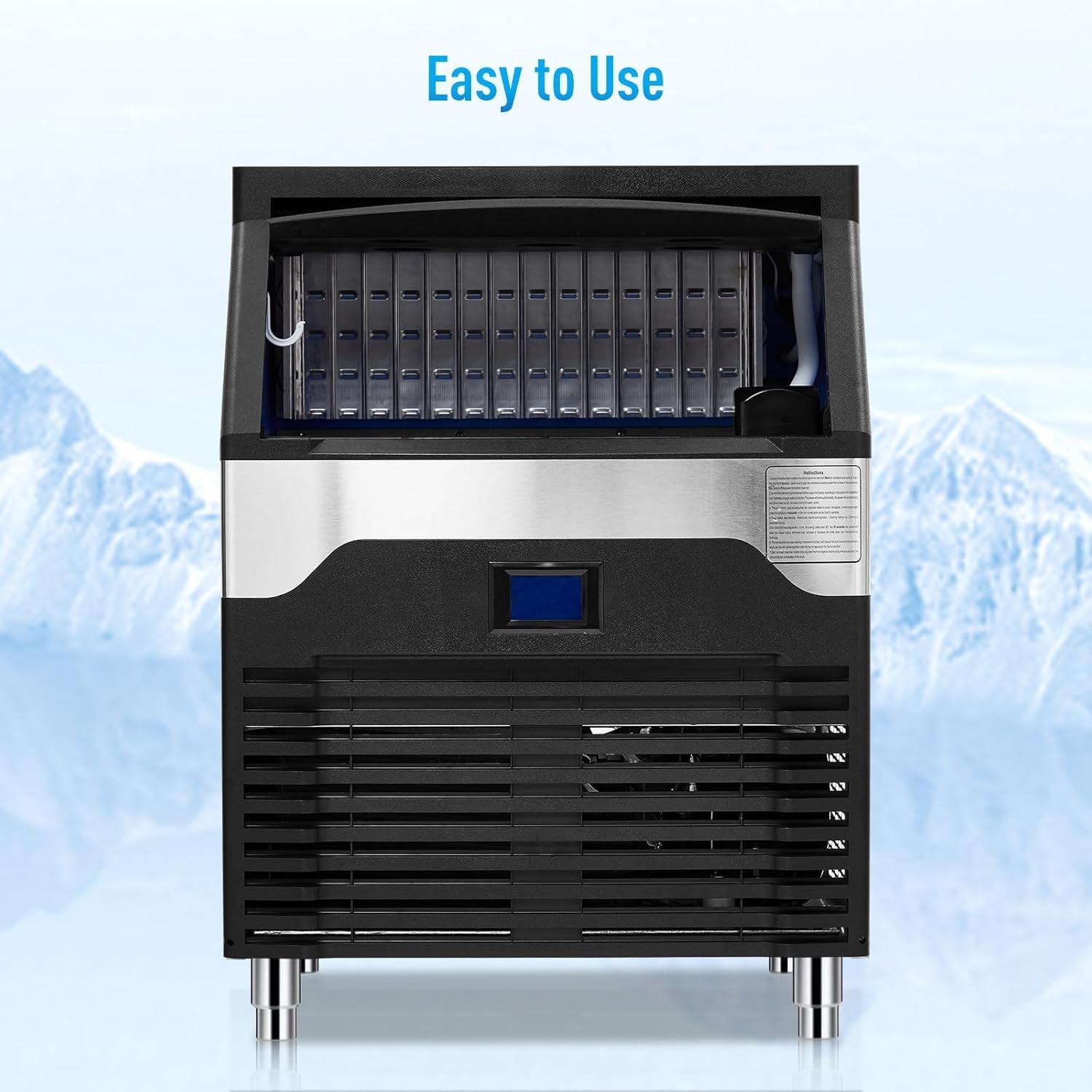 Commercial Ice Maker Freestanding Cabinet Machine 160lbs/24H 100Lbs Storage Bin