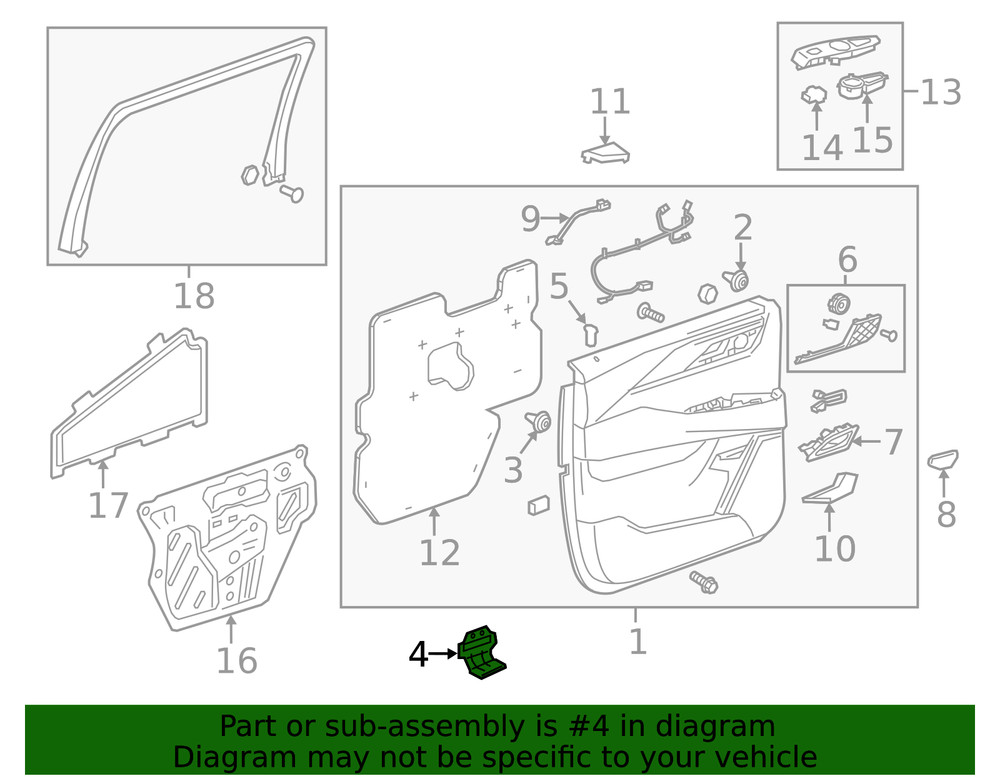 Genuine GM Rear Side Door Pull Handle Bracket 23455220