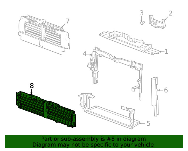 Genuine GM Front Bumper Lower Shutter 84674470