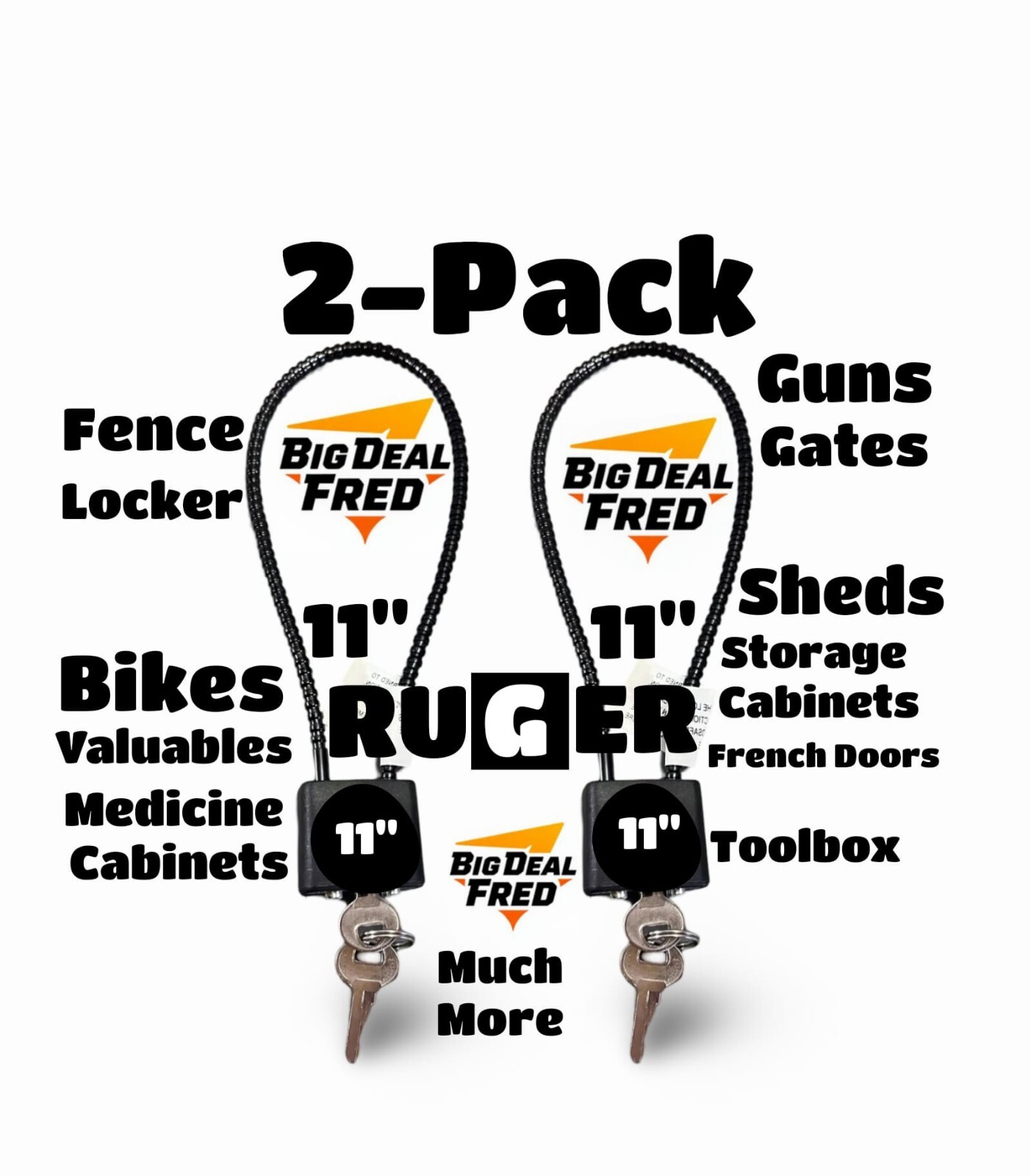 GUN LOCK Regal Firearm Cable Lock 2 Pack R11SC3 Rifle Shotgun Revolver New