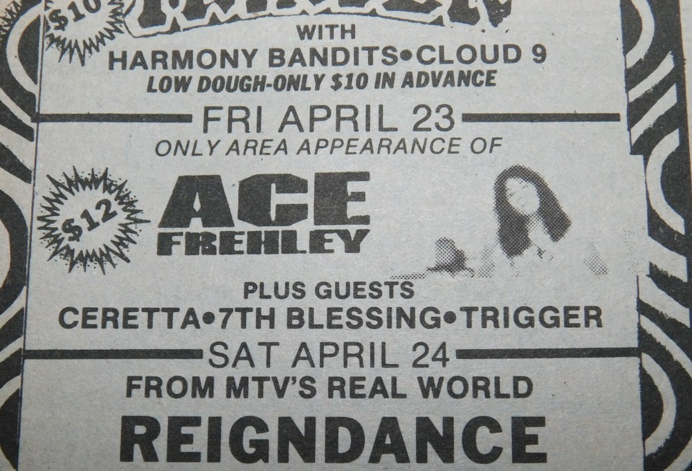 Kiss ACE FREHLEY Concert Ad Advert Rage Club NYC 1993 Photo Vintage Kiss A