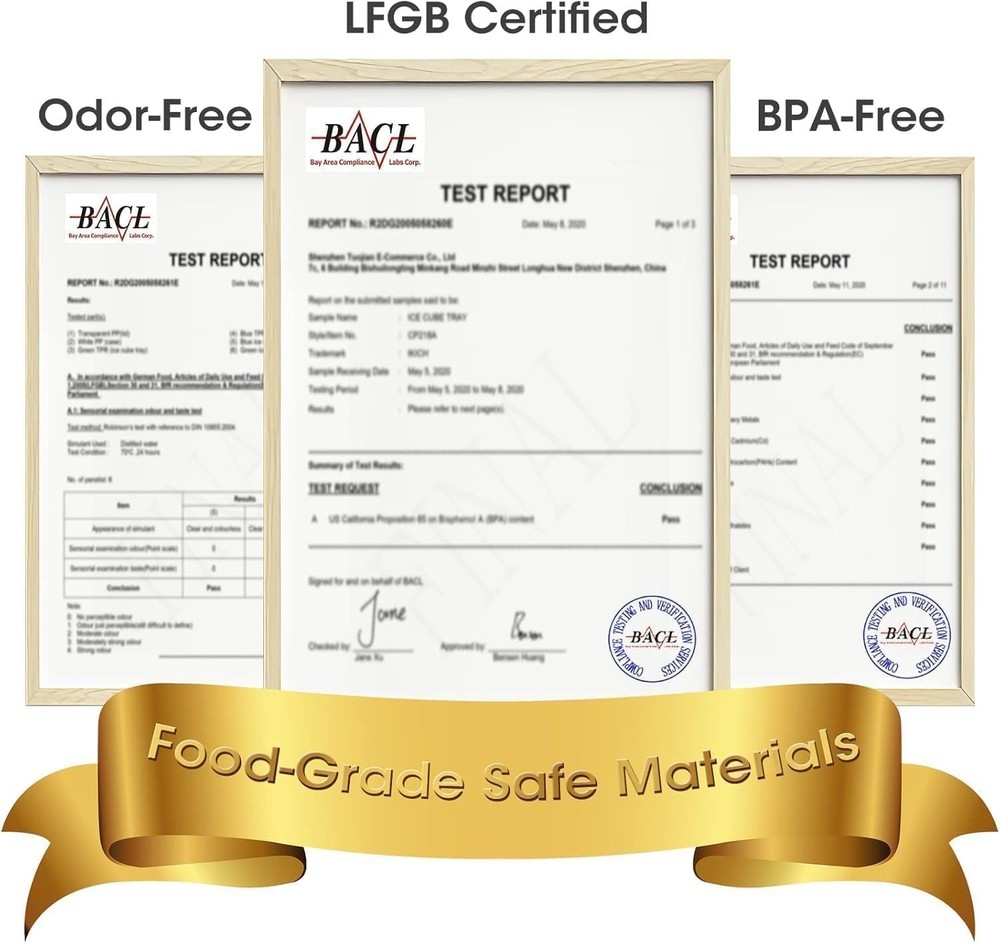 Elegantly Stackable Blue Silicone Ice Cube Trays with Easy-Pop Release - 4 Pack