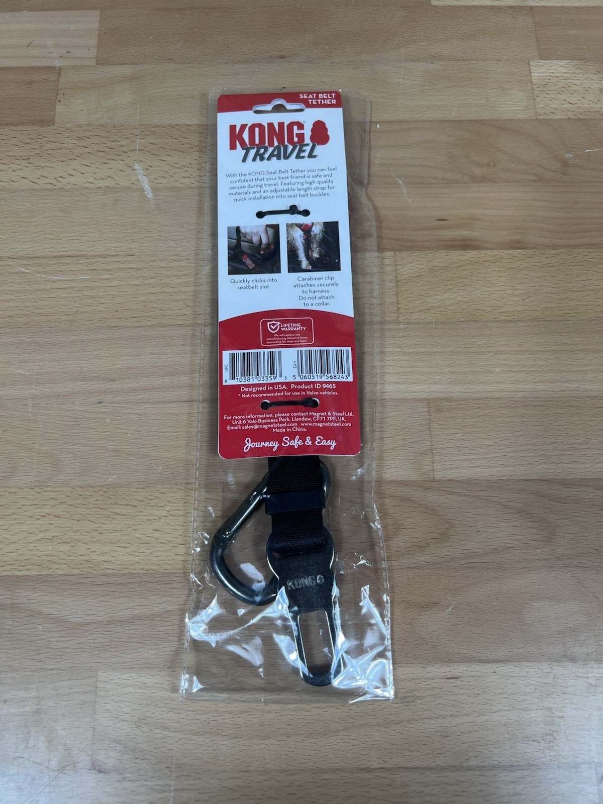 KONG Dog Seat Belt Tether - Attaches to Harness for Safe Travel & Car Rides