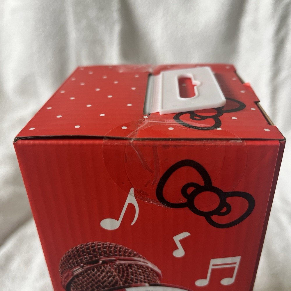 Hello Kitty Bluetooth Karaoke Microphone & Wireless Speaker USB Charging Red NIB