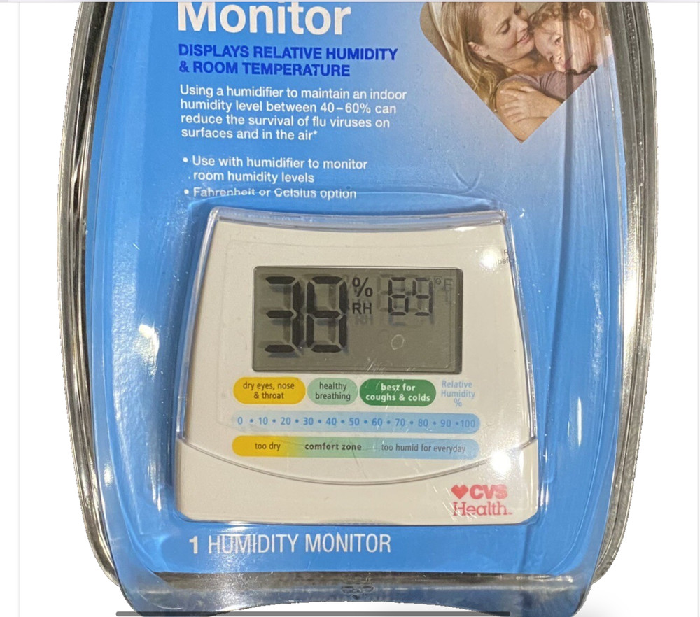 Digital Thermometer Hygrometer CVS Temp Humidity Display Large Screen Indoor