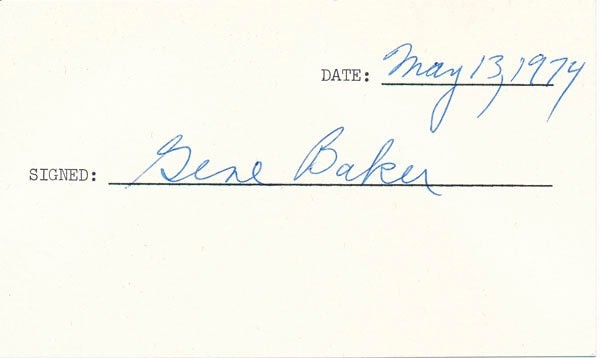 Gene BAKER / Signature Signed