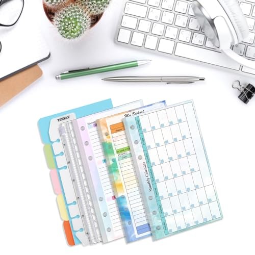 Loose Leaf Refill Paper, Binder Planner Inserts, 22*16cm Gradient Budget Plan