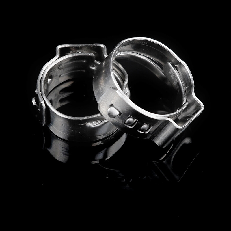 100pcs Hose Clamp Assorted Stainless Steel Ear Cinch Rings Crimp Pinch Set