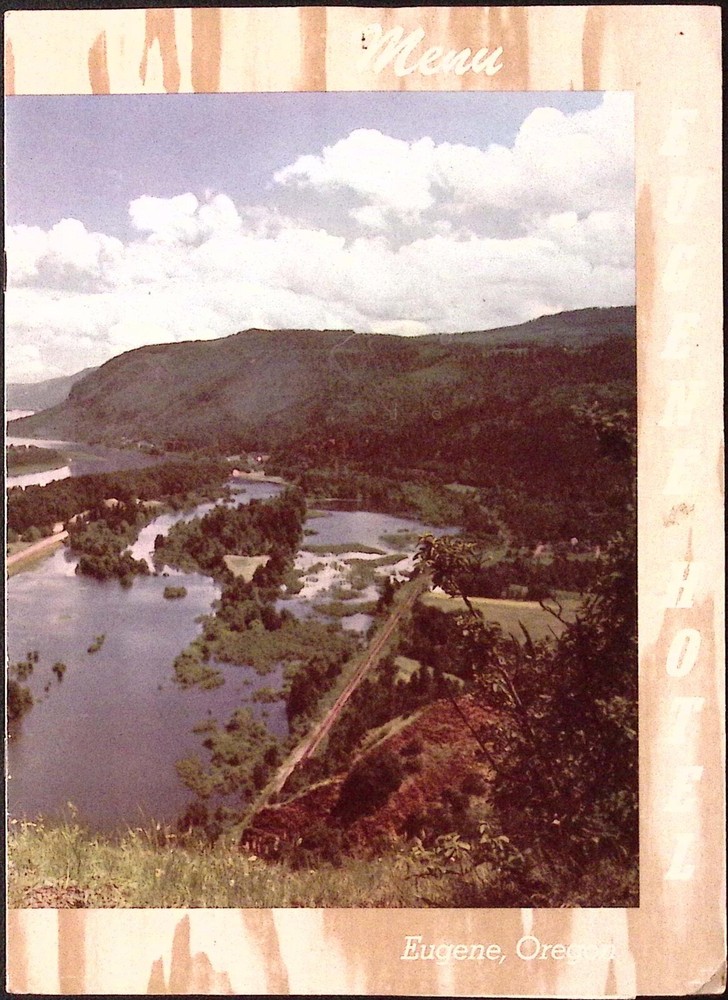 1954 Eugene Hotel Eugene OR Dinner Menu Cocktail Menu Wine List