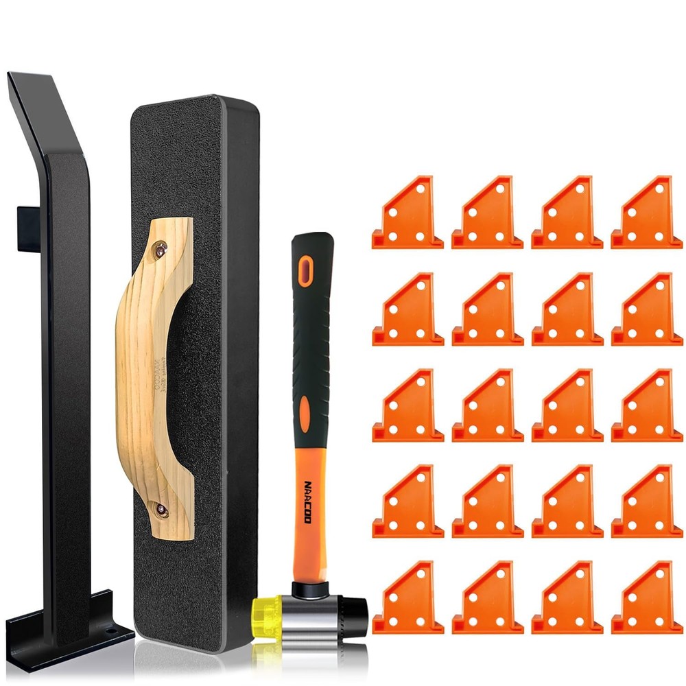 6 in 1 Flooring Installation Kit Tapping Block Pull Bar 20 PCS Spacers Mallet