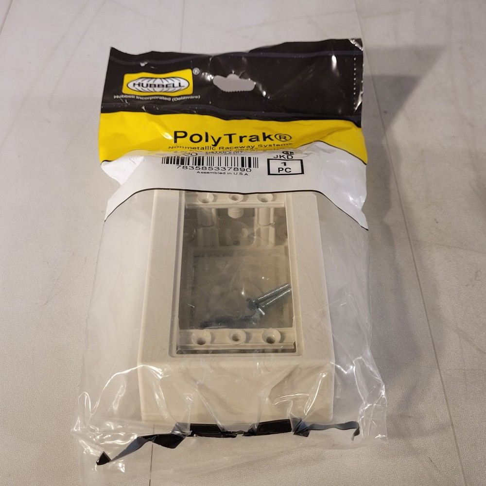 Hubbell PT12SBA PolyTrak Nonmetallic Raceway Systems Standard Box Office White