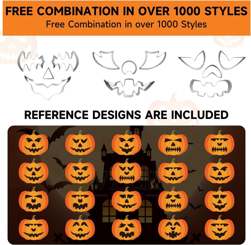 Shuttle Art 29PCS Halloween Pumpkin Carving Kit, 22 PCS Medium, Silver