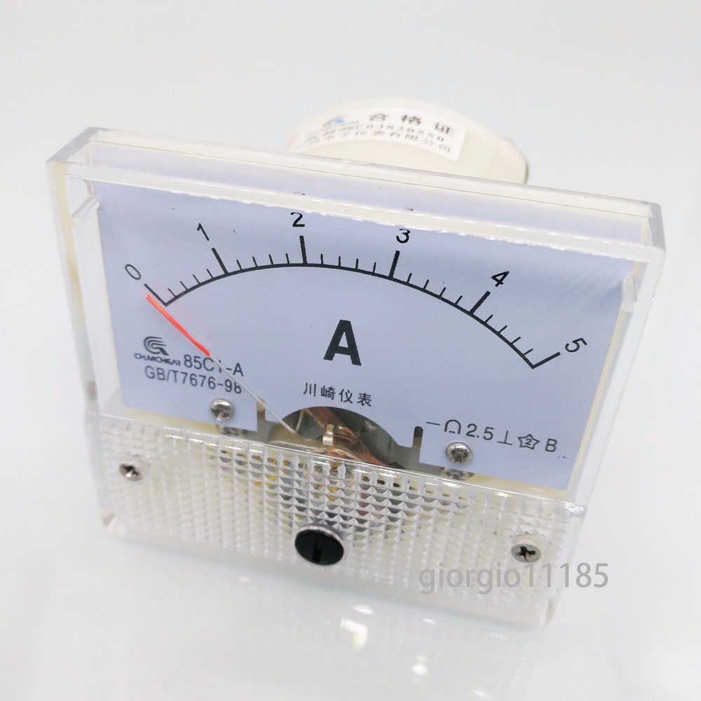 US Stock Analog Panel AMP Current Ammeter Meter Gauge 85C1 0-5A DC