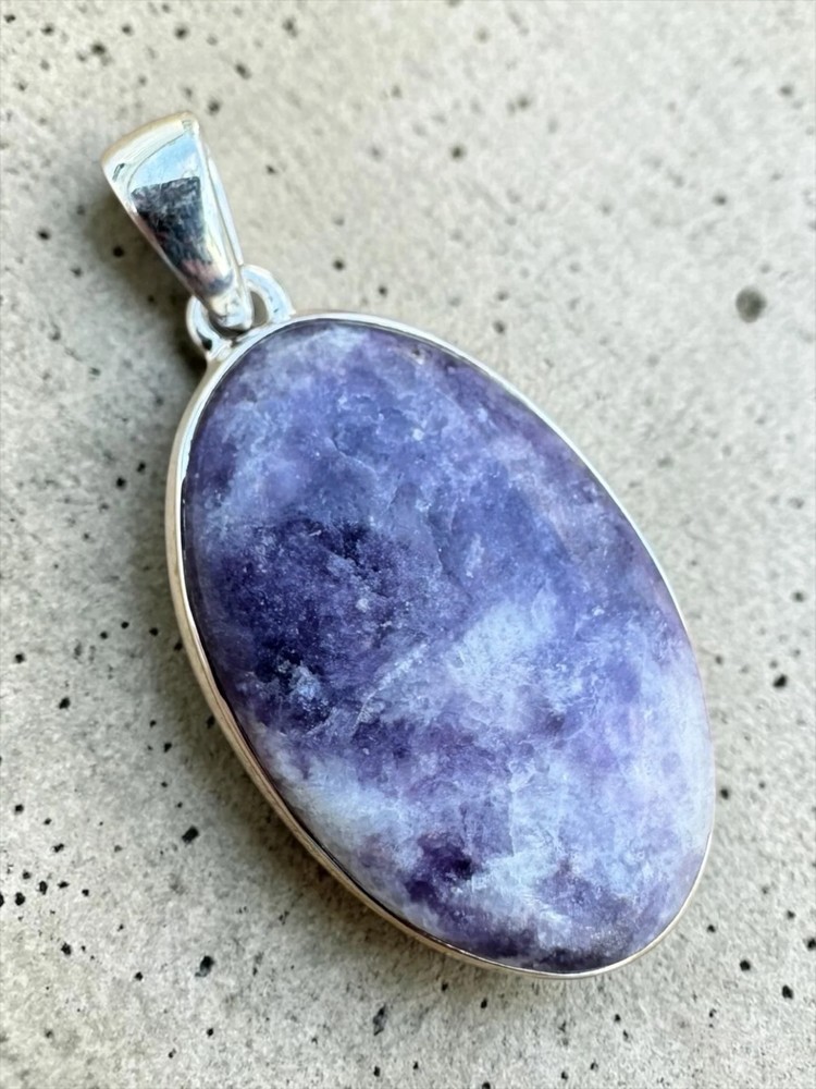 Lepidolite Solid 925 Sterling Silver Pendant