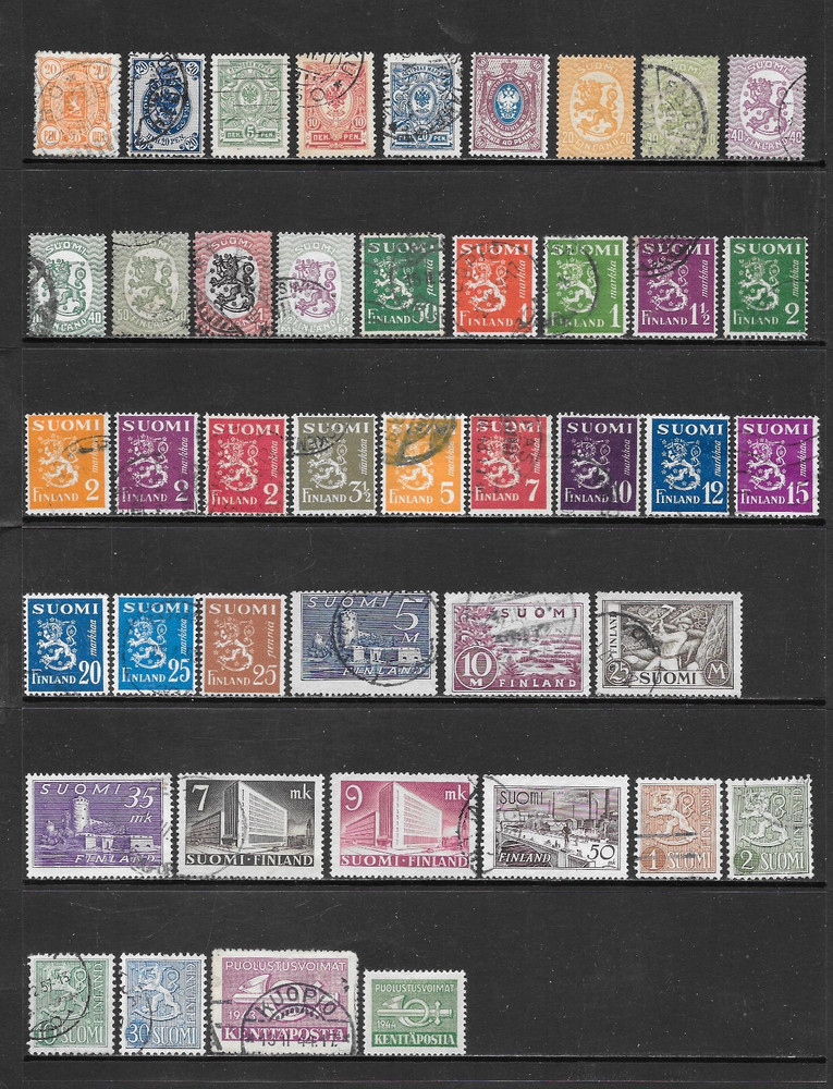 FINLAND  VARIOUS USED ISSUES   1889 TO 1954