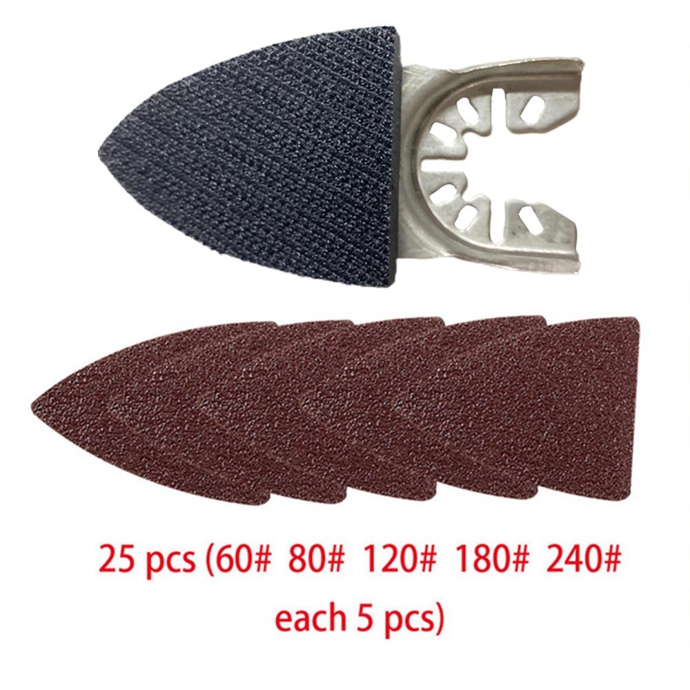 Multi Tool Triangular Sander Pad 25 Sanding Sheets For Oscillating Power Tool