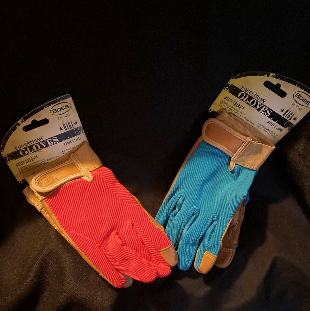 Boss Equestrian Gloves Blue Large