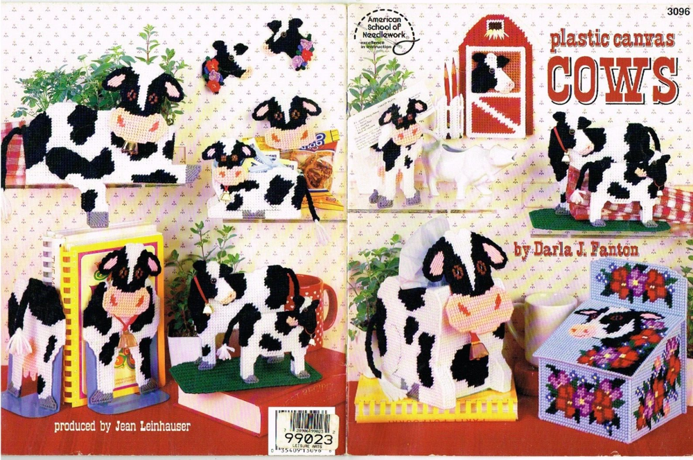 Plastic Canvas Cows Cow Patterns American School of Needlework Pattern 1991 VTG