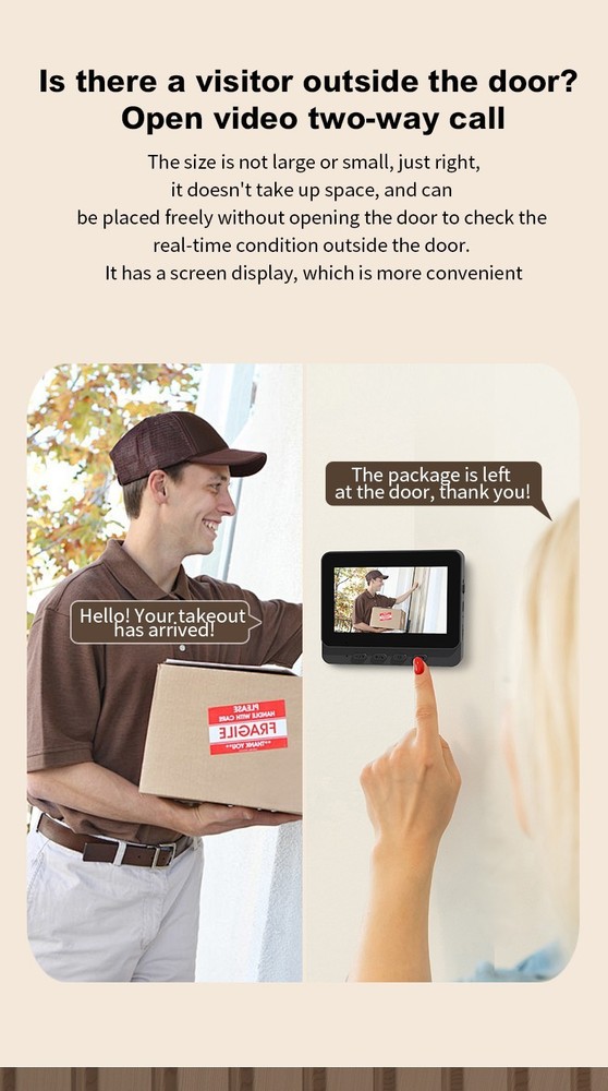 Smart Visual Intercom Video Doorbell PIR Motion + Wireless Chime+WIFI Cloud Save