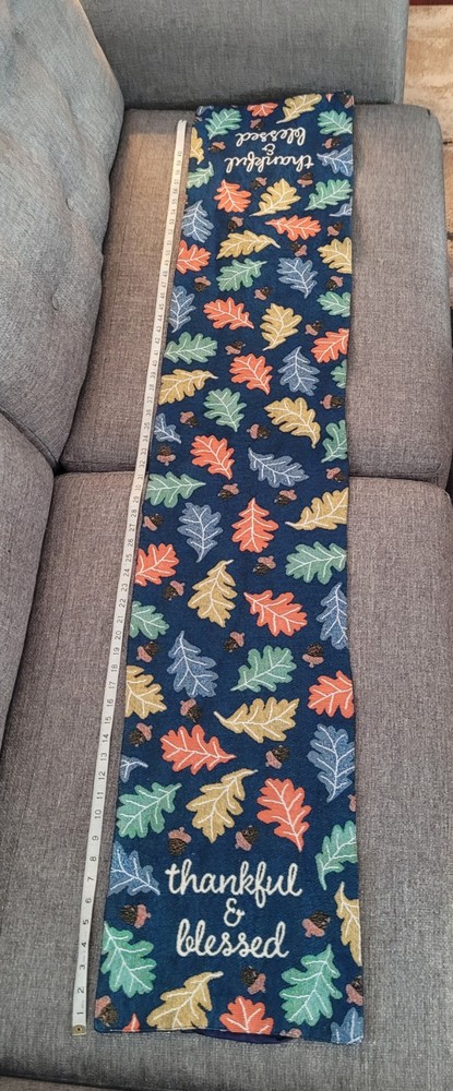 Table Runnet. Fall Decor. Blue. Fall Leaves.