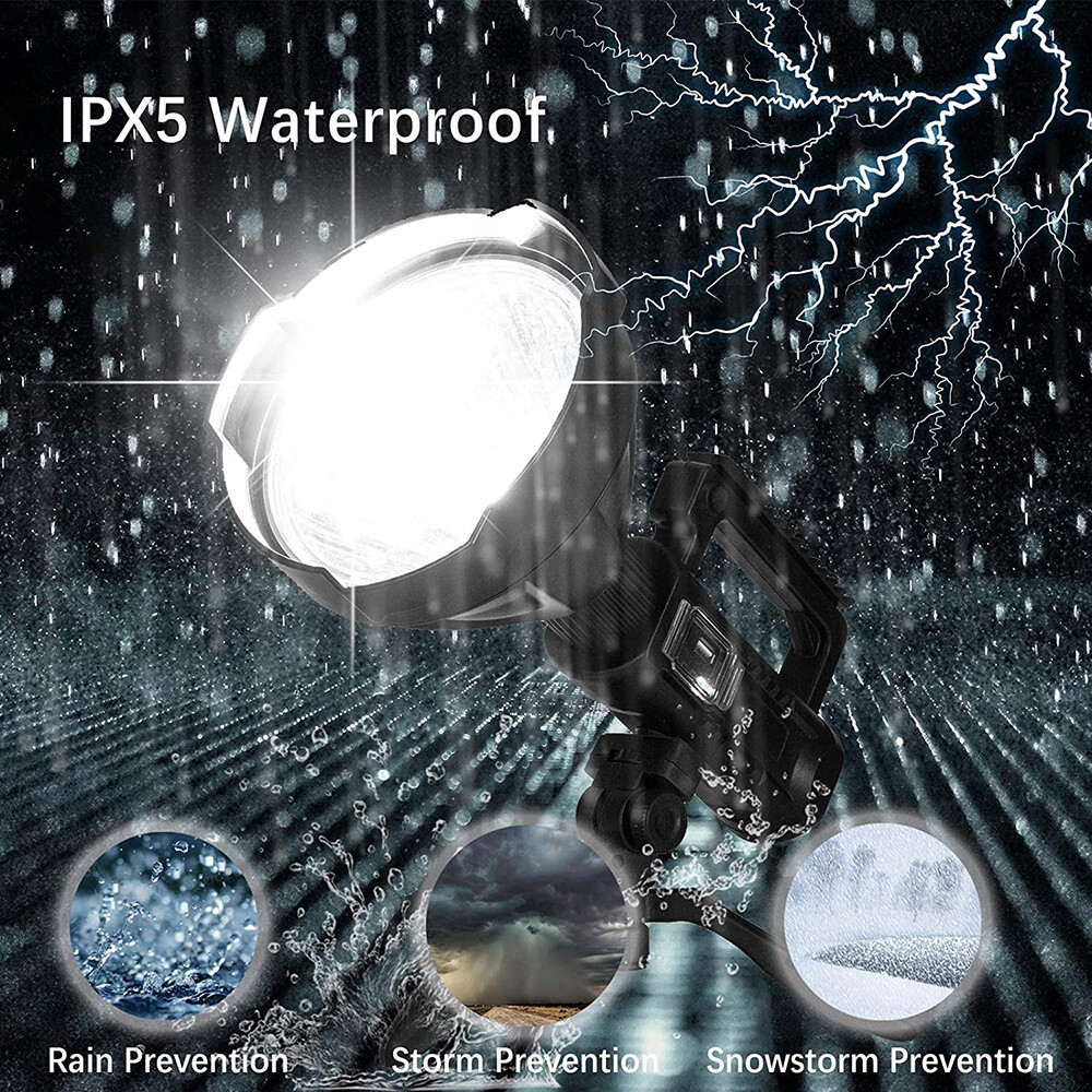 Bright LED Portable Spotlight Flashlight Searchlight Work Lamp Mountable Bracket