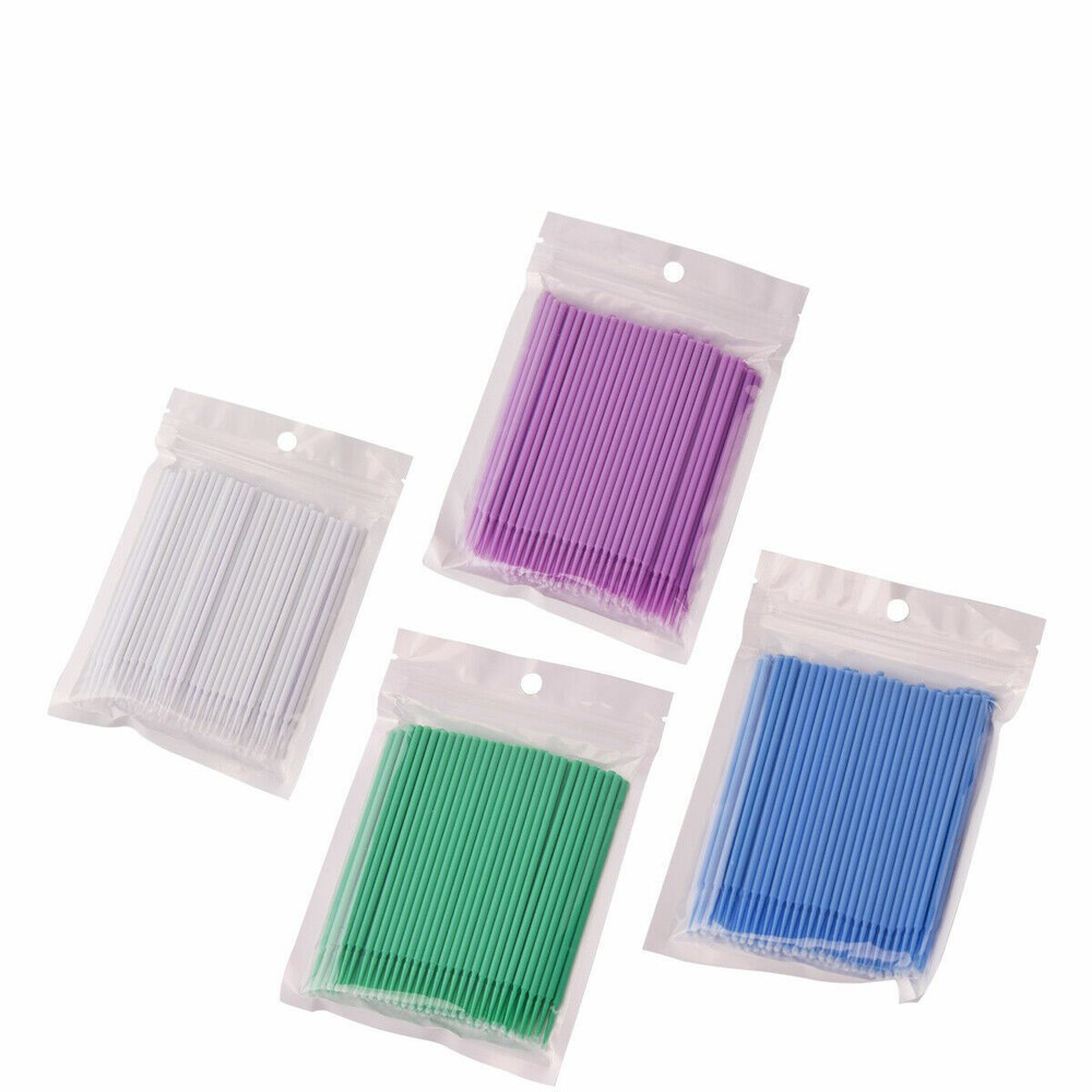 100 Pcs Dental Disposable Micro Applicator Brush Bendable 2.5mm Blue Regular