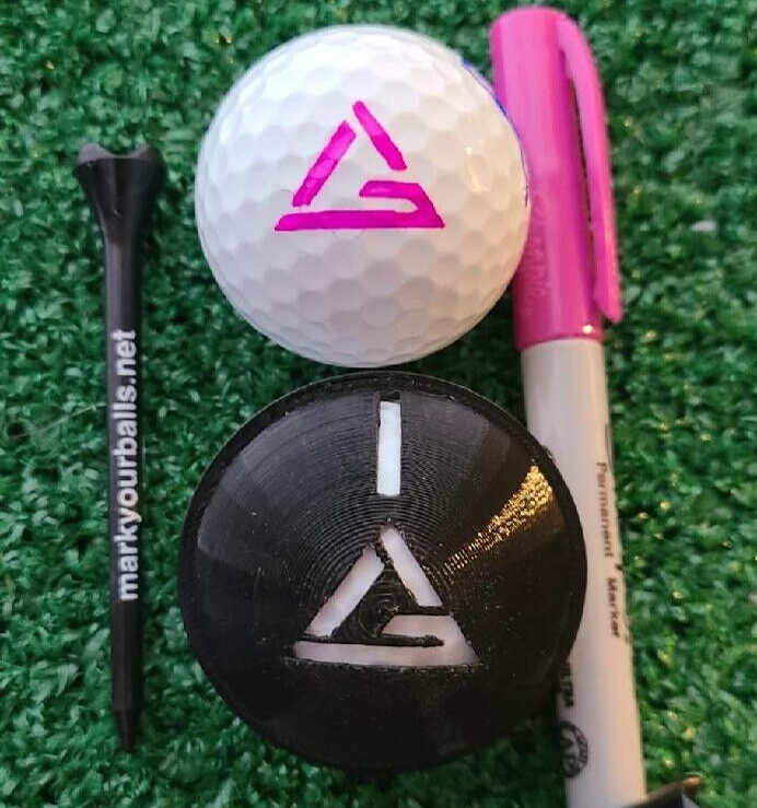 Golf Ball Marker Custom Stencil + Alignment Line and Circle. CREATE YOUR OWN!!!