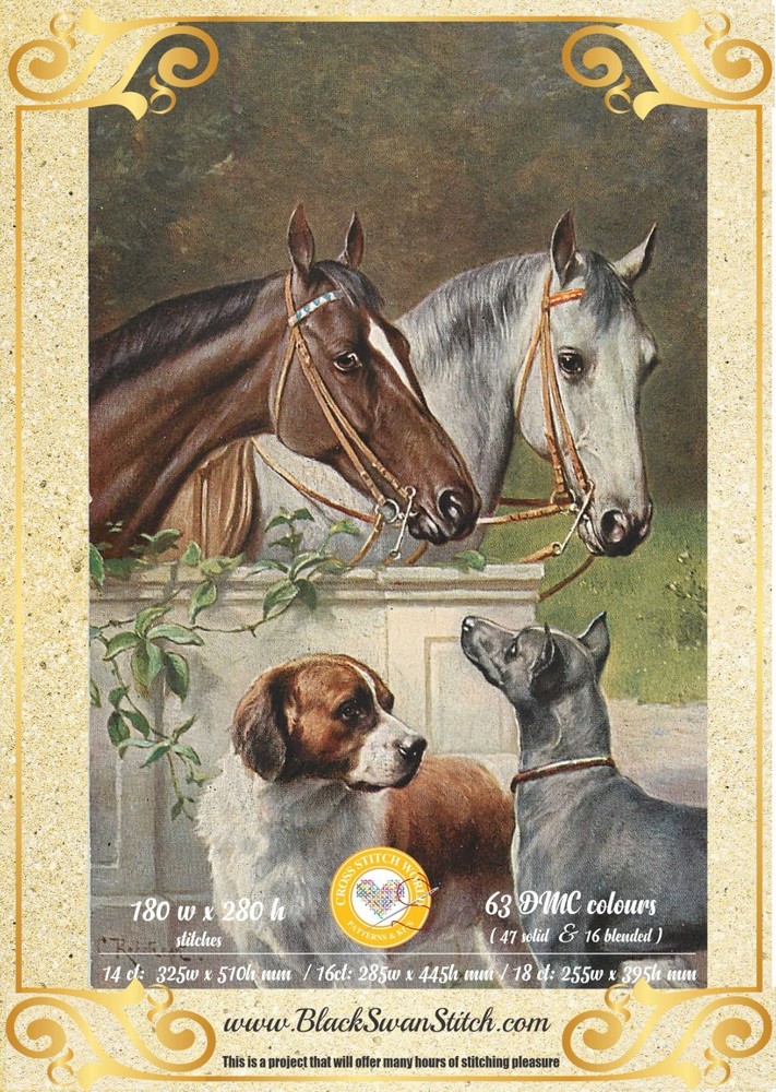 Horses & Dogs - Chart Counted Cross Stitch Pattern Chart DMC 1448