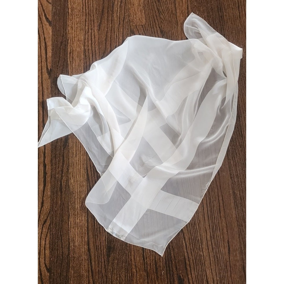 VTG 50s Christian Dior COLIFICHETS Scarf Cream Silk Square Rare Museum Archive