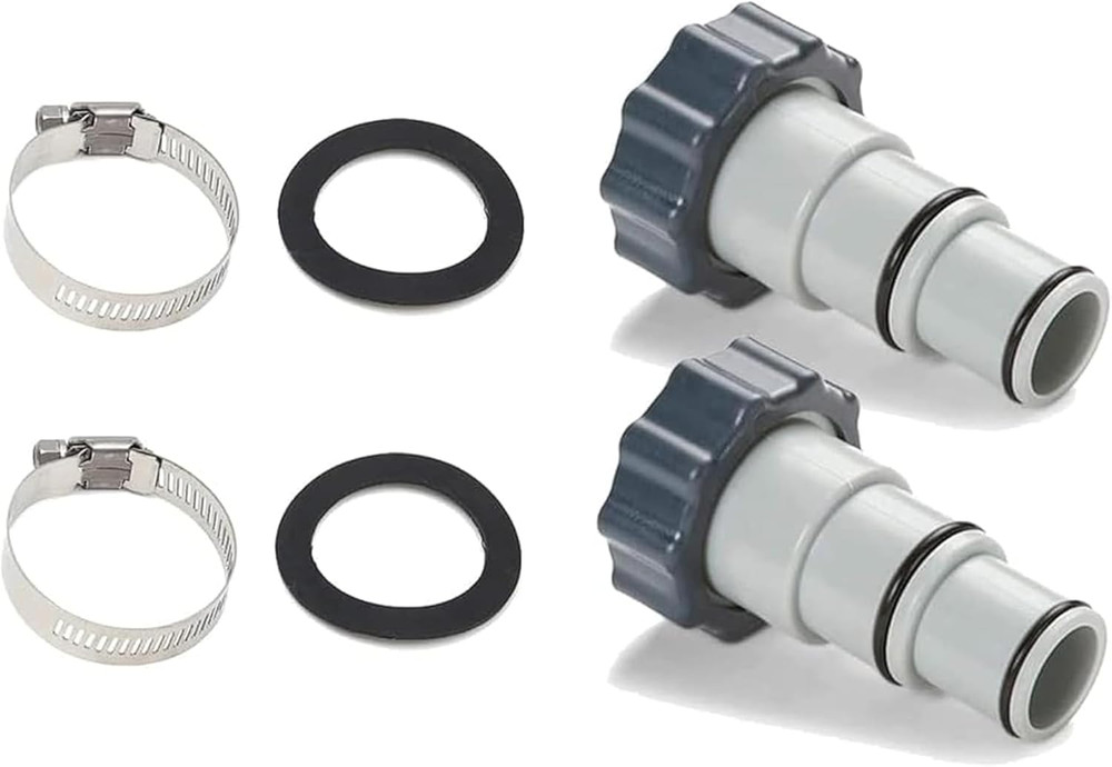 (2-Pack) Replacement Threaded to Clamp Style Hose Adapter for Intex Pool Sets wi