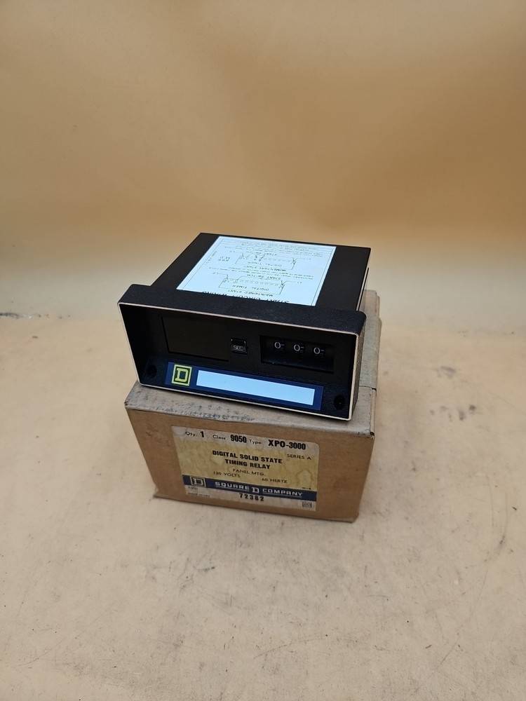 Square D 9050-XPO3000 Digital Solid State Timing Relay. 120V