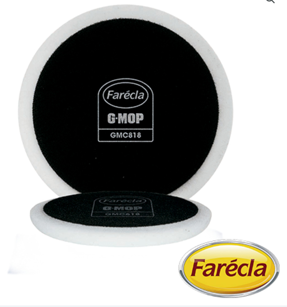 Farecla G Mop - 8" White Fast Cutting Dry Use Hook & Loop Foam Compounding Pad