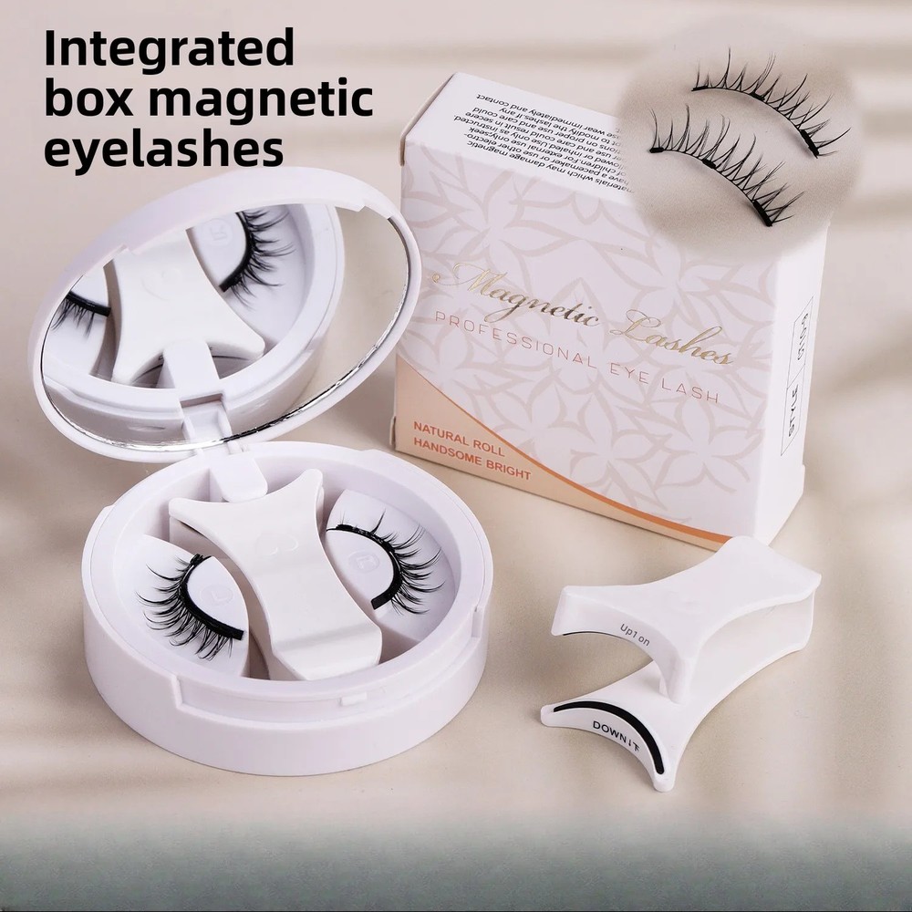 Portable all-in-one magnetic suction false eyelashes reusable European and Ameri