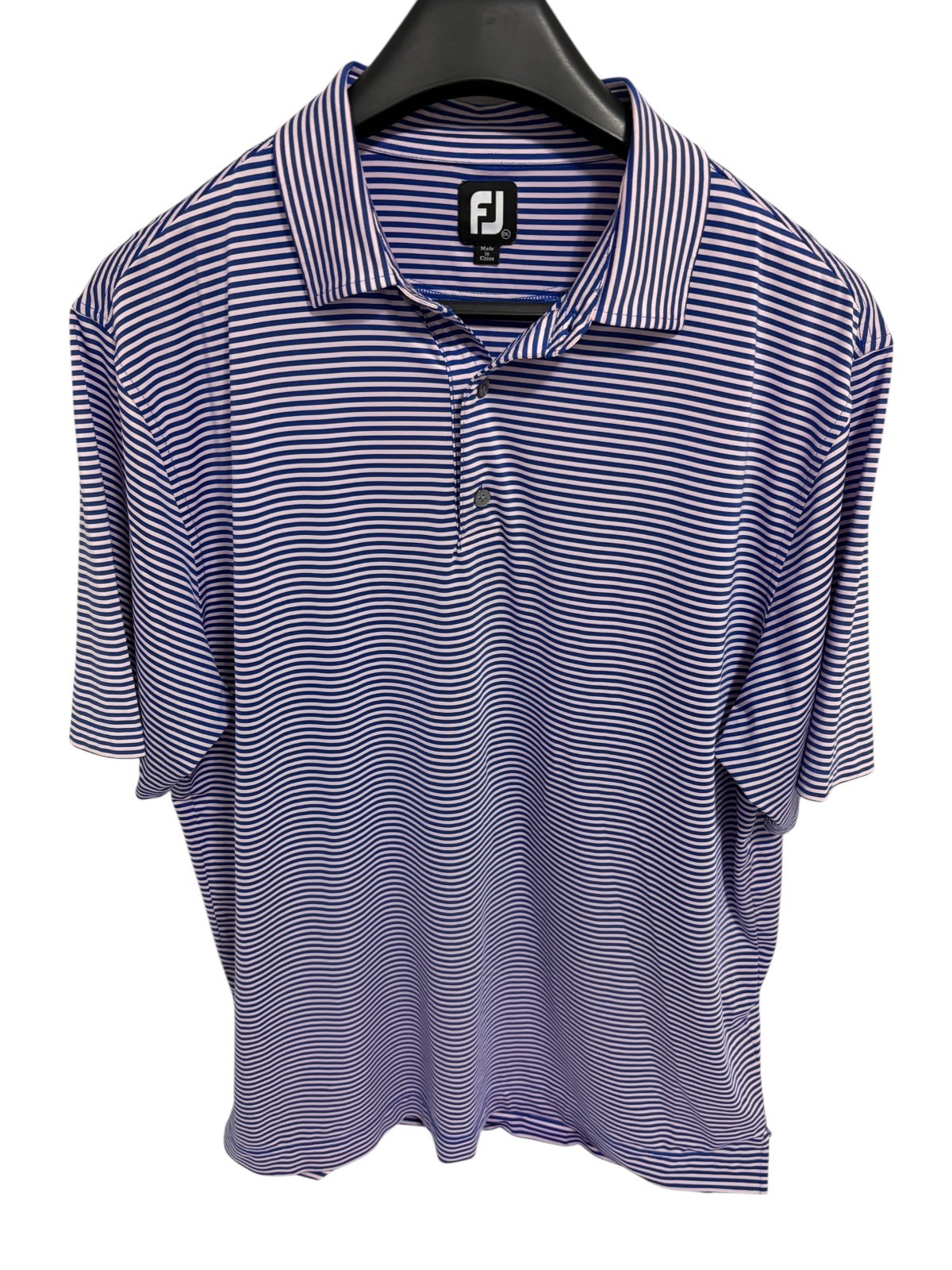 FootJoy Polo Golf Shirt Striped Print Performance Stretch Size XXL