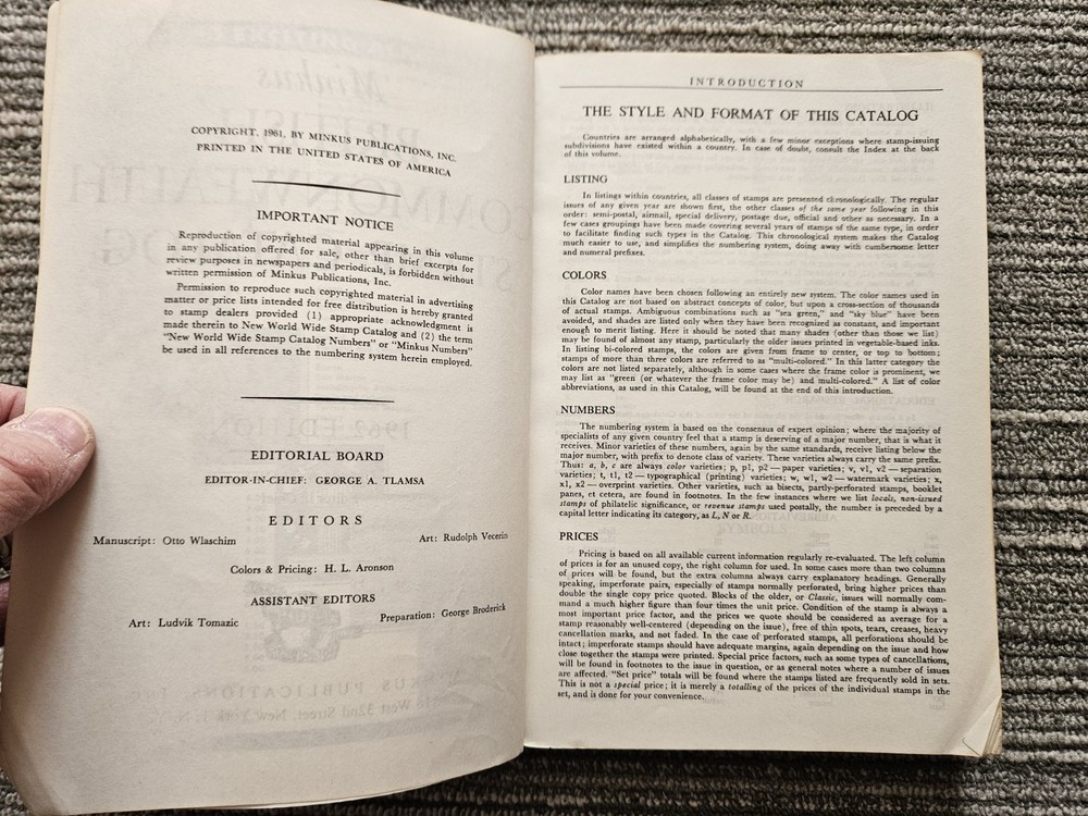 Minkus British Commonwealth 1962 Stamp Catalog