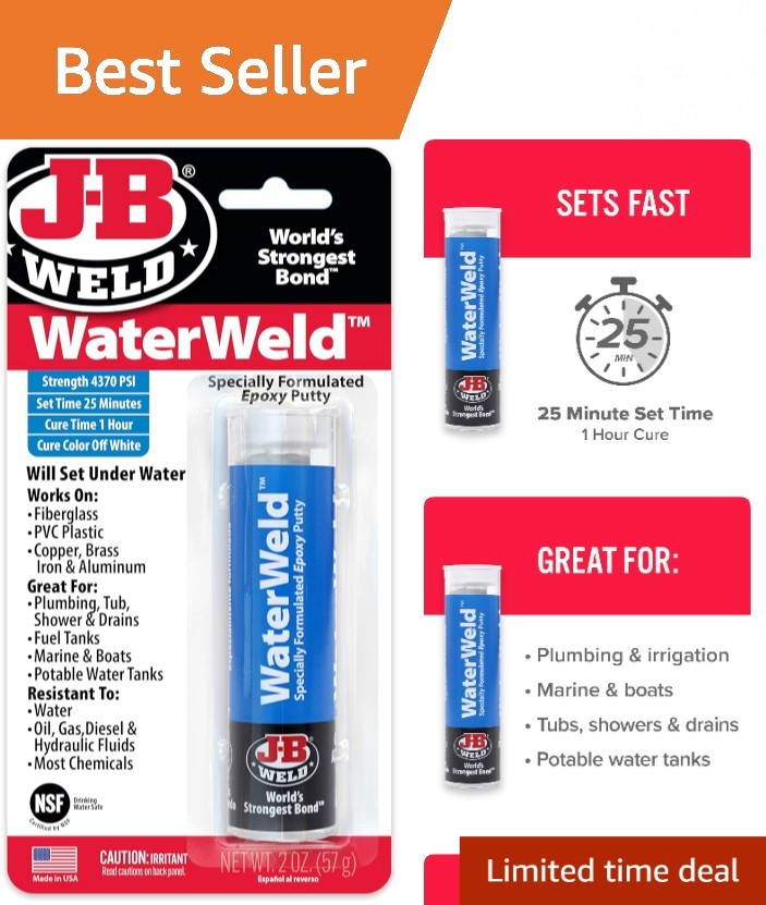 Versatile 2 oz WaterWeld Epoxy Putty Stick - Quick Drying, Waterproof Solution