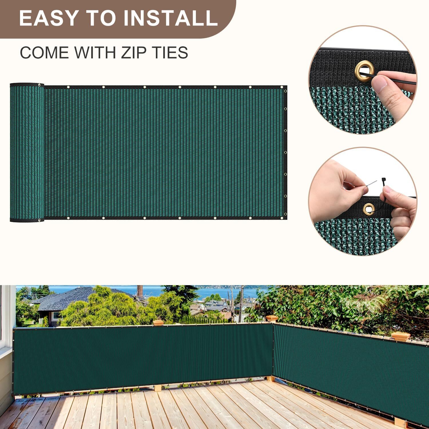 Windscreen Privacy Fence Screen Shade Cover Mesh Tarp, New