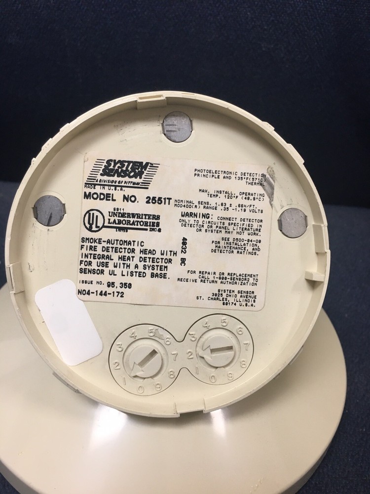 System Sensor Addressable Smoke Detector with Thermal, Model 2551T.