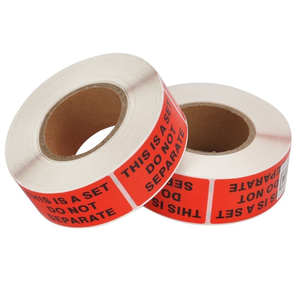 2 Rolls THIS IS A SET DO NOT SEPARATE Packaging Labels 1x2 Red Warning Stickers