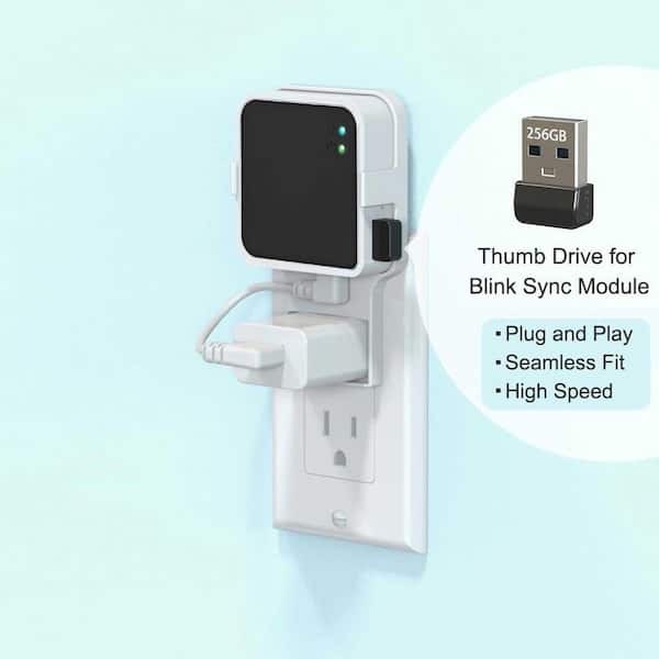 Adrinfly 256 GB USB Flash Drive with Outlet Wall Mount for Sync Module