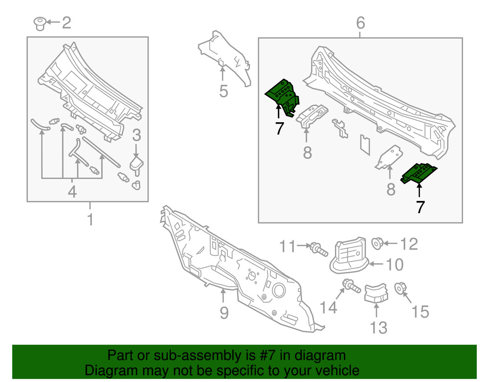 Genuine Mazda Cowl Side Panel TK48-54-590
