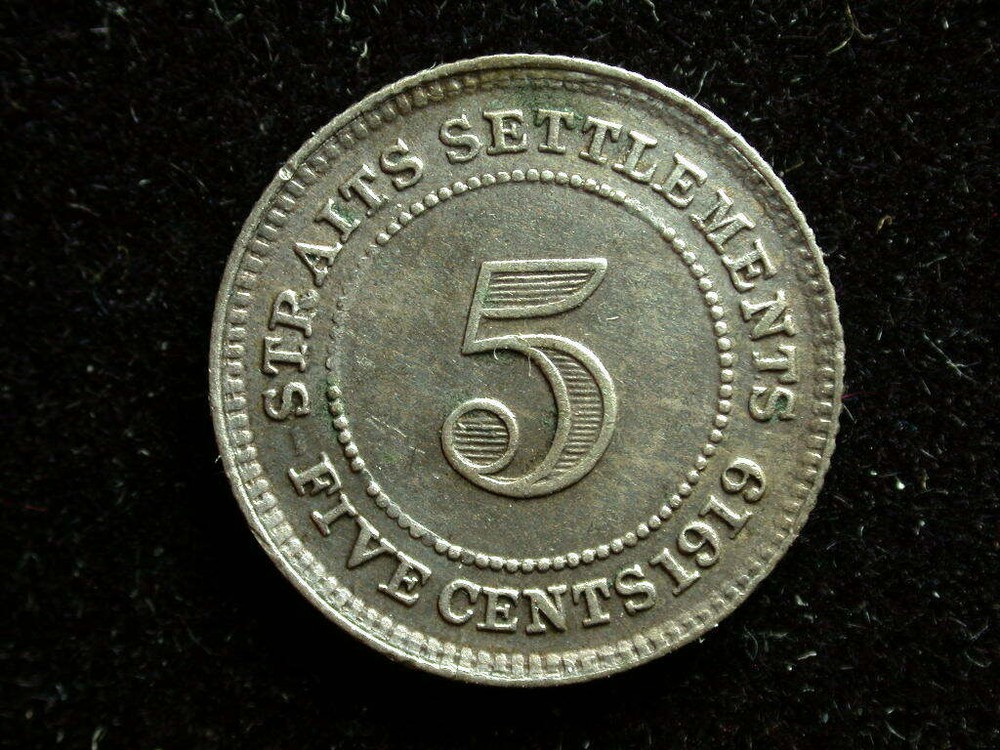 Straits Settlements 1919 5 Cents