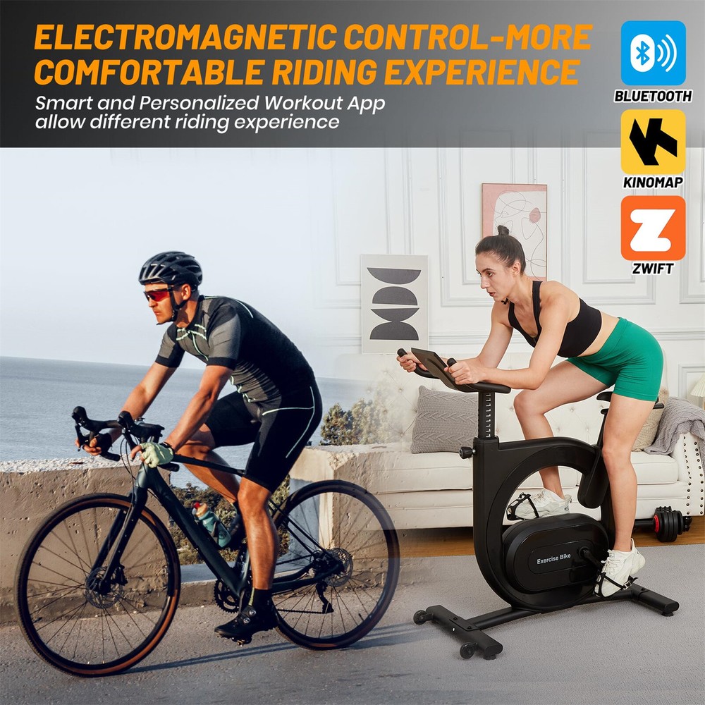 ⭐Exercise Bike Electromagnetic Control Adjustable Handlebars Seat for Home Cardi