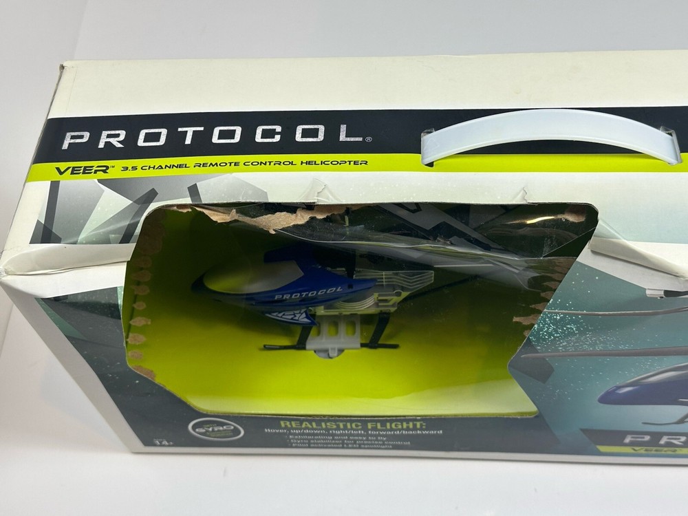 Sealed VEER Protocol 3.5 Channel Remote Control Helicopter Damaged Box