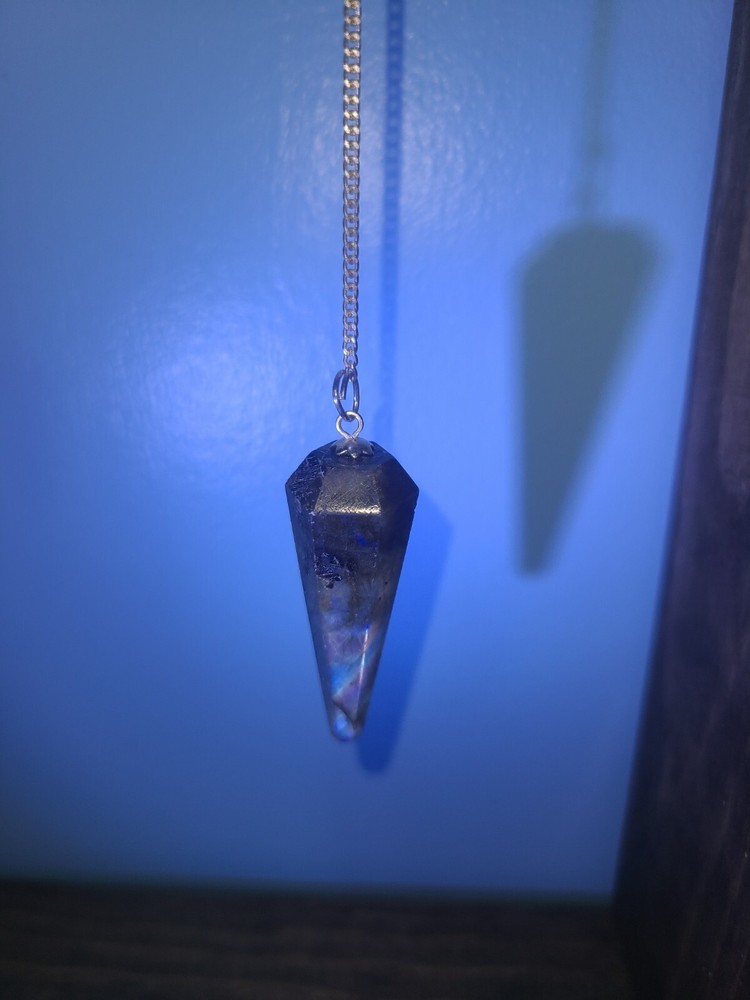 Labradorite Faceted Cone Crystal Dowsing Pendulum Divination Tool