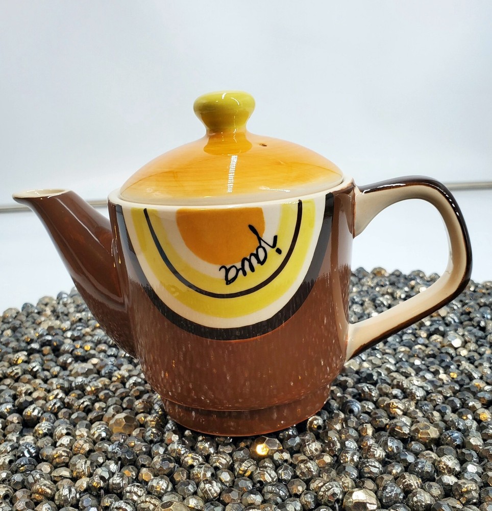 Hues N Brews Teapot for one Brown espresso Java Mocha (C36)**