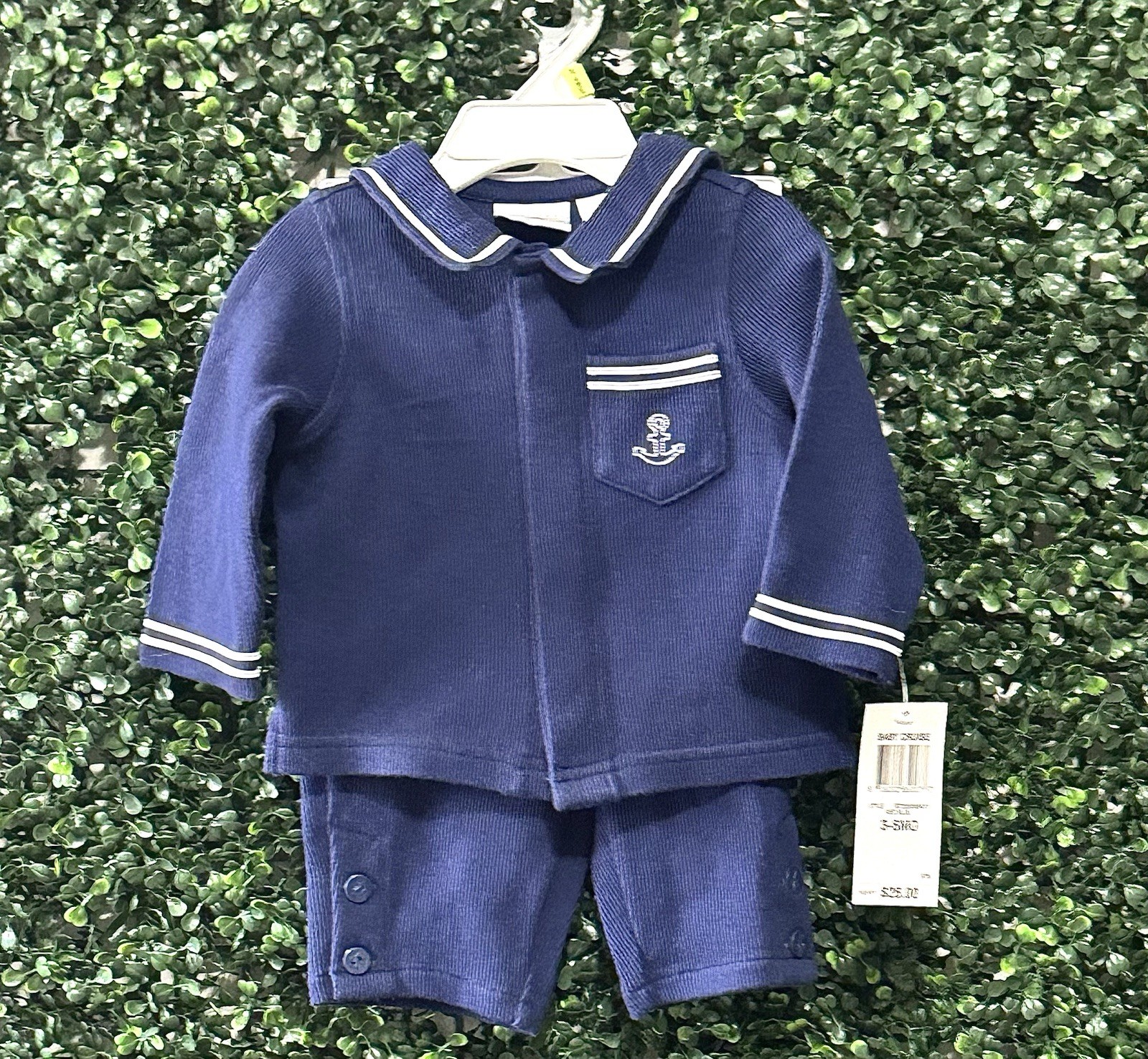 NWT CUDDLE BEAR BABY BOY 3-6MOS KNIT SAILOR SUIT 2 PIECE SET
